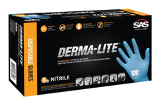 1000 SAS DERMA-LITE 6609 5mil Nitrile Lightly Powdered Gloves, Blue, X-Large picture