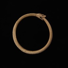 Brass Ouroboros Snake Bracelet Vintage Serpent Jewelry Gifts for Father picture