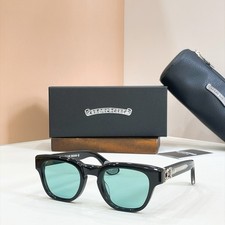 Chrome Hearts Cuntvoluted Square Sunglasses Black Green Lens 49-23-147mm NEW picture