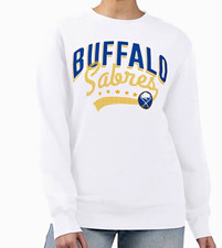 GIII 4Her by Carl Banks Buffalo Sabres White NHL Crewneck Sweatshirt picture