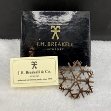 Vintage J.H. Breakell Snowflake Brooch Silver Sterling Winter Pin Women picture