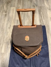 Bric's-Milano Brown Suede w/ Cognac Trim Duffle Rolling Carry-On Suitcase 21