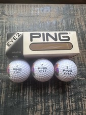 Vintage Ping Eye 2 Golf Balls Sleeve NOS NIB 2 Color Orange and White Logo picture