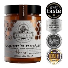 Greek Raw Honey, Queen’s Nectar, Gold Awards, Lemon & Orange Blossom, 450g/ 1 Lb picture