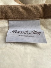 Peacock Alley Queen Cream Blanket w/suede piping  100% Egyptian Cotton 94”x96” picture