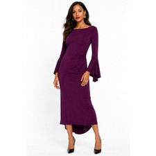 VTG Diane von Furstenberg Vivica 90s Amethyst Bell Sleeve Midi Dress NWT picture