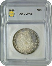 1818 Capped Bust Half Dollar 50¢ ICG VF30 Very Fine picture
