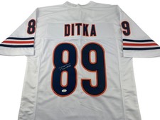 Mike Ditka Signed Autographed White Football Jersey JSA Chicago Bears Coach picture