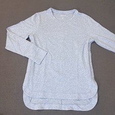Johnnie-O Women's Med Valerie LS T-Shirt Golf Pullover Modal Blue High Low Hem picture