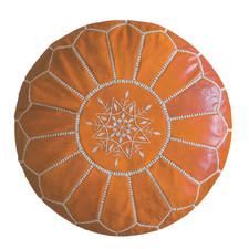Moroccan Leather Pouf Unstuffed Moroccan (Tan) [CLEARANCE] picture