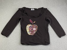 Moschino Cheap and Chic Top Sweater Embroidery Apple Art Angora Vtg 80 90 42/8 picture