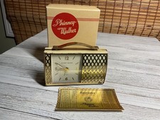 Vintage Phinney-Walker Swiss Wind Up music Alarm Clock radio-grill TV-style Work picture