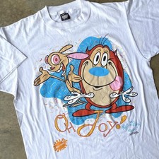 VTG Ren & Stimpy t-shirt Nickelodeon 1991 mtv screen stars Single stitch XL picture
