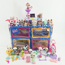 Littlest Pet Shop LPS Lot 20+ Figures Accessories & Carrying Case Hasbro Vintage picture