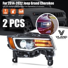 2xVLAND LED Projector Headlights For Jeep Grand Cherokee 2014-2022 w/Sequential picture