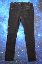 Ksubi Chitch Jeans Men 38x32 Slim Fit Black Denim Blu Bottle Pants Measure 34x31 picture