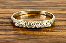 1930s Art Deco 14K White Gold Old European Cut OEC Diamond Stackable Band Ring picture