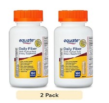 2pk Equate 100% Psyllium Husk Daily Fiber Dietary Supplement Capsules, 160 Ct picture