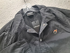 The Hundreds Jacket Mens Medium Black Coach Windbreaker Adam Bomb Patch Logo NWT picture