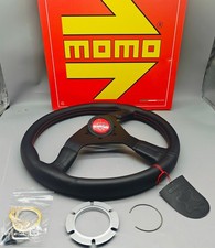 350mm 14' MOMO MonteCarlo  Real Leather Thickened Spoke Sport Steering Wheel picture