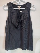 NWT J. CREW Womens Black Silk Cotton Casual Career Everyday Minimalist Top 8 picture