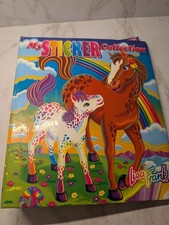 Vintage LISA FRANK Chaser & Lollipop Rainbow Horse Large 3 Ring Hard Binder Y2K picture