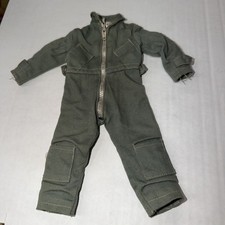 Vintage 1964 Hasbro GI JOE Action Green Gray Pilot Scramble Flight Suit Jumpsuit picture