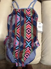 DOLFIN UGLIES One Piece Swimsuit Womens Size 32 BRIGHT GEO PRINT picture