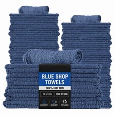 Industrial Shop Towels - Bulk Blue Cleaning Rags For Cleaning Auto, Garage picture