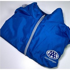 Vintage AAA Michigan Windbreaker Jacket Mens XL Blue White Swingster Made in USA picture