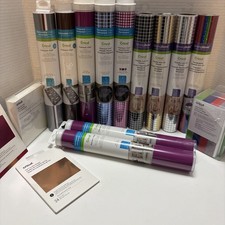 Bulk Lot Cricut 15 Items.Iron-On, Permanent Vinyl, Glossy, Removable, Foil, Card picture