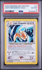 2002 POKEMON NEO DESTINY #14 LIGHT DRAGONITE-HOLO PSA 6 picture