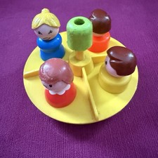 Vintage Fisher Price Little People Merry Go Round with 4 People picture