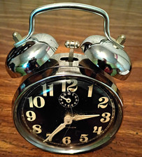 Vintage Westclox Chrome Twin Bell Analog Bell Wind-Up  Alarm Clock Used Exc Cond picture