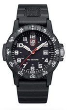 Luminox Men's Watch With H3 Luminous Markers Red Logo Black Dial White Numerals picture