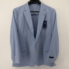 Stafford Sport Coat Mens 50R Blue White stripe Seersucker Preppy Blazer NWT picture