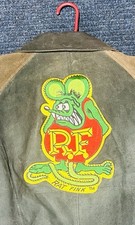 Large 3X “Big Daddy RAT FINK” Navarre Leather Co 2 Tone Suede Leather Jacket picture