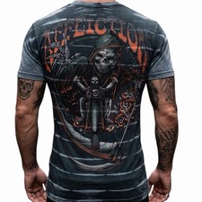 $58 AFFLICTION American Customs HELL RIDER Short Sleeve Slim Fit T-shirt NWT picture