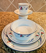 Vintage Lenox Chinastone POPPIES ON BLUE  PLACE SETTINGS 5 piece place setting picture