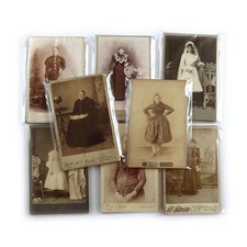 5 Antique Cabinet Card Women Portraits Lot - Victorian Edwardian Studio Photos picture
