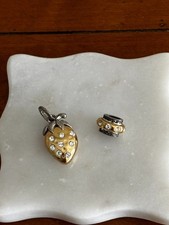 Vintage Brighton Strawberry Charm and Small Slide with Gold with Crystal accents picture