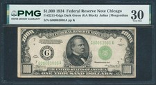1934A $1000 One Thousand Dollar Bill Currency Cash Note Money PMG VF 30 comment picture