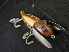 Repainted Heddon Crazy Crawler Chipmunk Style Vintage Wood Fishing Lure picture