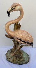 Vintage MCM Flamingo Figure Statue Hand Painted, Barbotine Style  picture