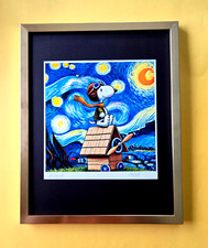 🔥AIDAN FLUX | Hand Signed Original Print Framed LtdEd of 69 COA SNOOPY AVIATOR+ picture