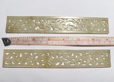 Two Antique Chinese Carved Nephrite Jade Matching Bird Panels Plaques 72g picture