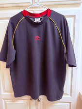 Umbro Men's XL Black Mesh Crew Neck Short Sleeve Logo T-Shirt picture