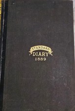  Antique 1889 Standard Diary Historical Ephemera Manuscript 1898 War Scrapbook   picture