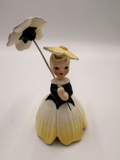 Vintage Lefton Japan Flower Girl Figurine A1949 Yellow Daisy Lady MCM picture