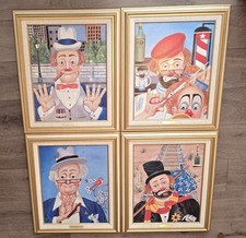 Red Skelton Signed Series 10 Canvas Prints Matching Set of 4 #350/2500 Framed picture